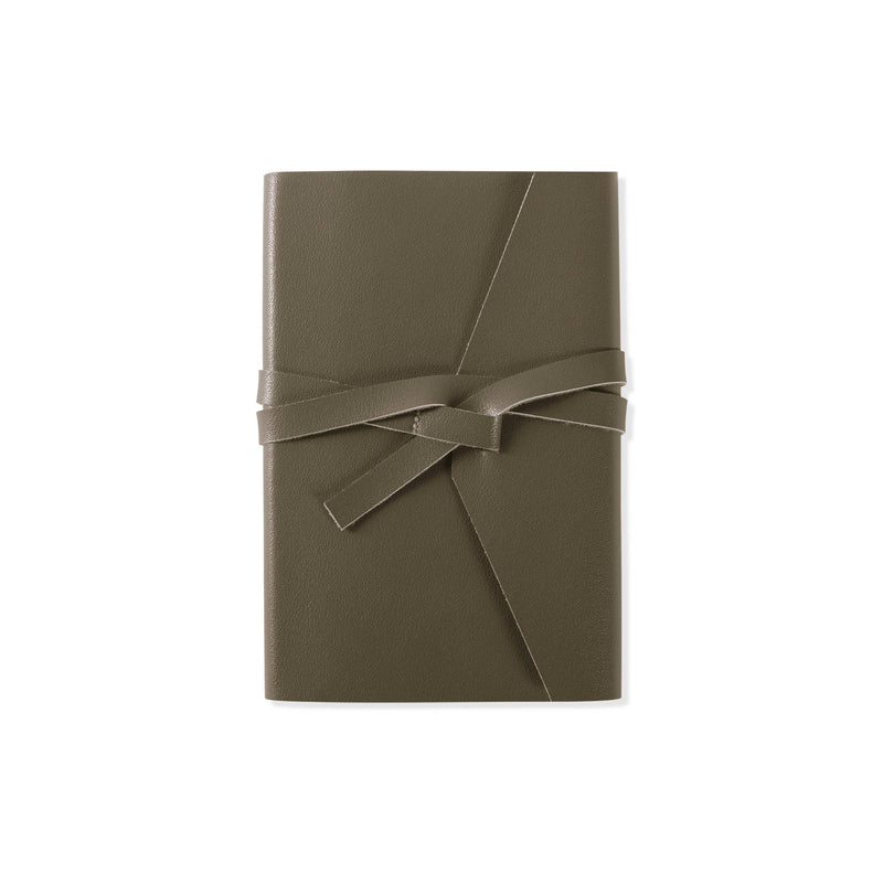 Tn Stitched Olive Vegan Leather Wrap Tie Journal