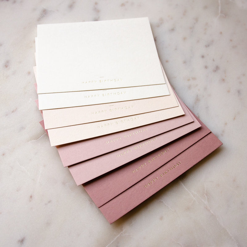 Happy Birthday Ombre Dusty Pink Cards