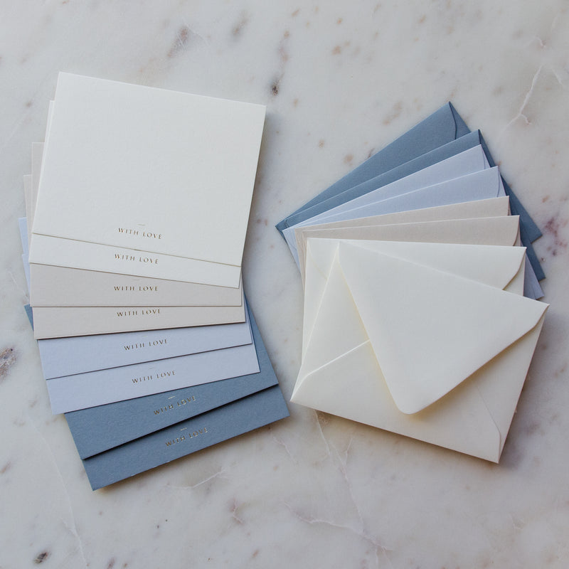 With Love Ombre Dusty Blue Cards