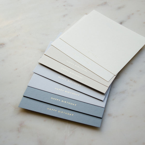 Happy Birthday Ombre Dusty Blue Cards