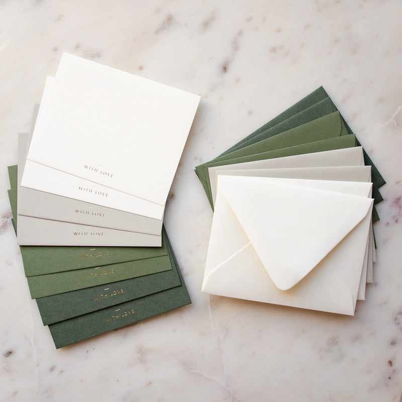 With Love Ombre Green Cards