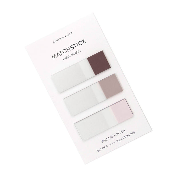 LILAC Matchstick Page Flag Set | Palette Vol. 04 | Bordeaux, Demure + Porcelain
