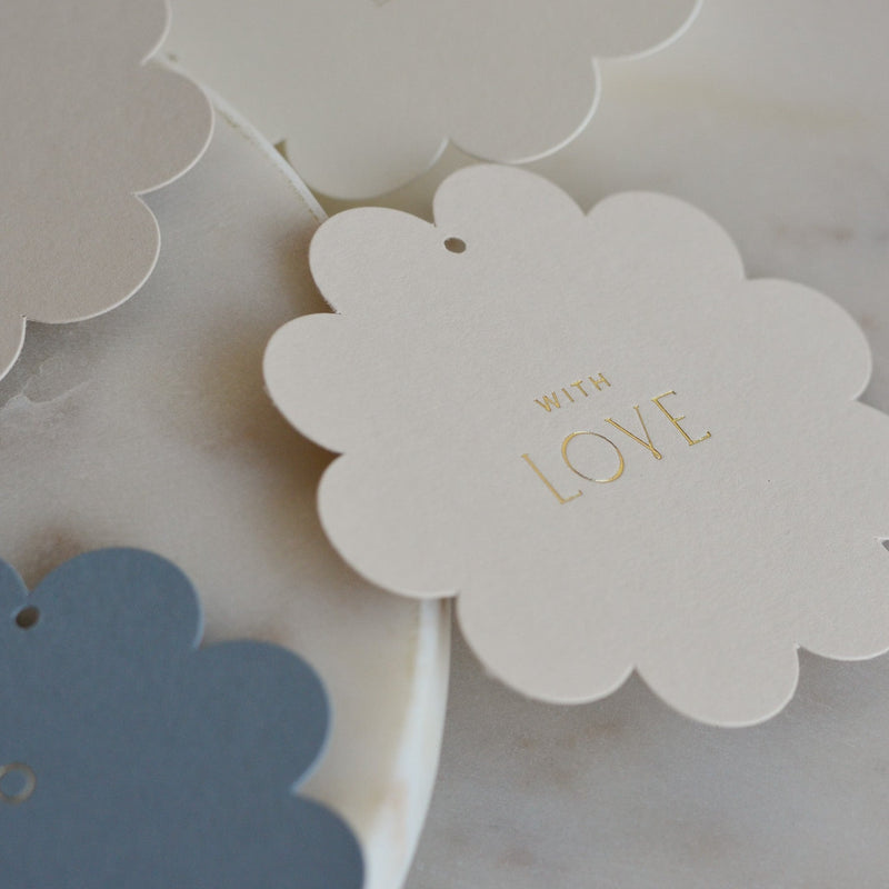 Ombre Blue Scalloped Gift Tags