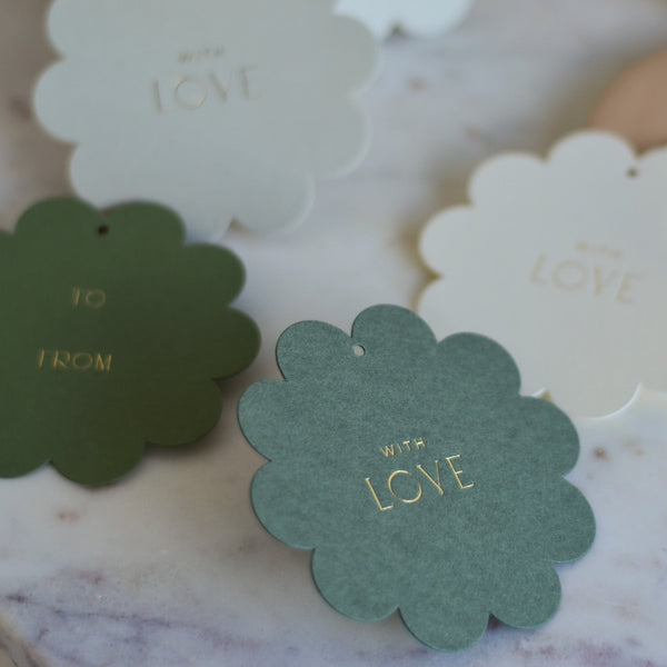 Ombre Green Scalloped Gift Tags