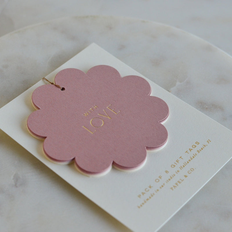 Solid Color Scallop Blank Gift Tags, Gold | Andaz Press
