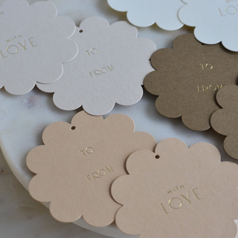 Ombre Earth Tone Scalloped Gift Tags