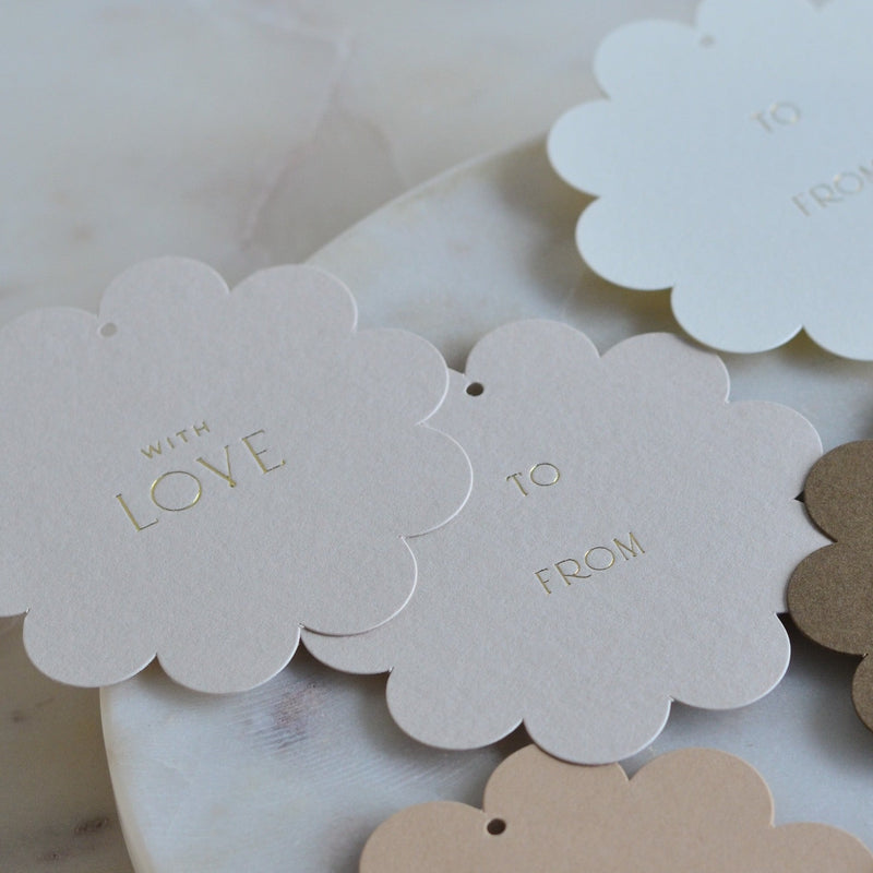 Ombre Earth Tone Scalloped Gift Tags