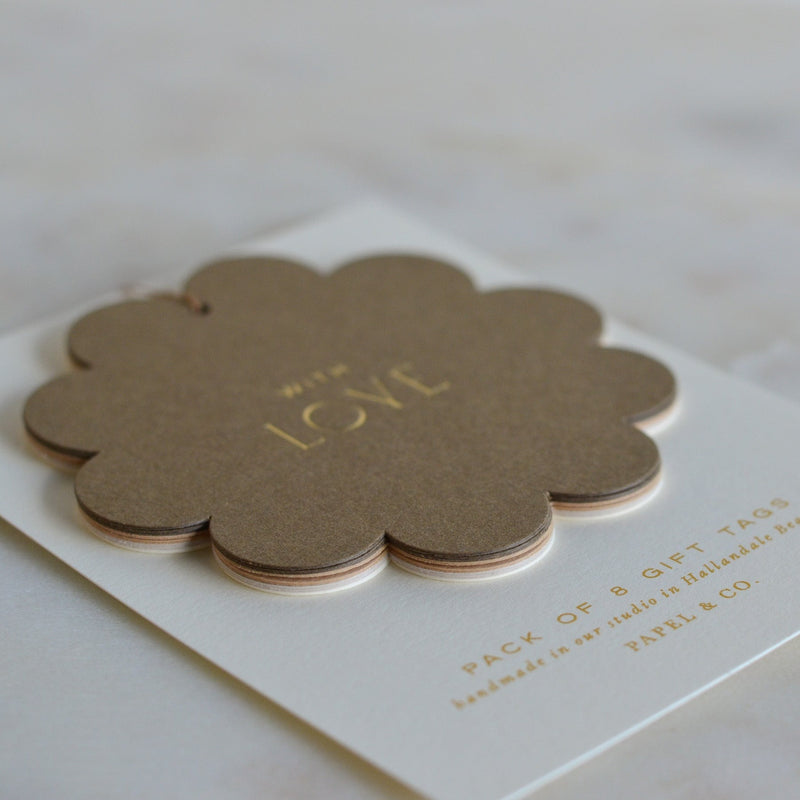 Ombre Earth Tone Scalloped Gift Tags
