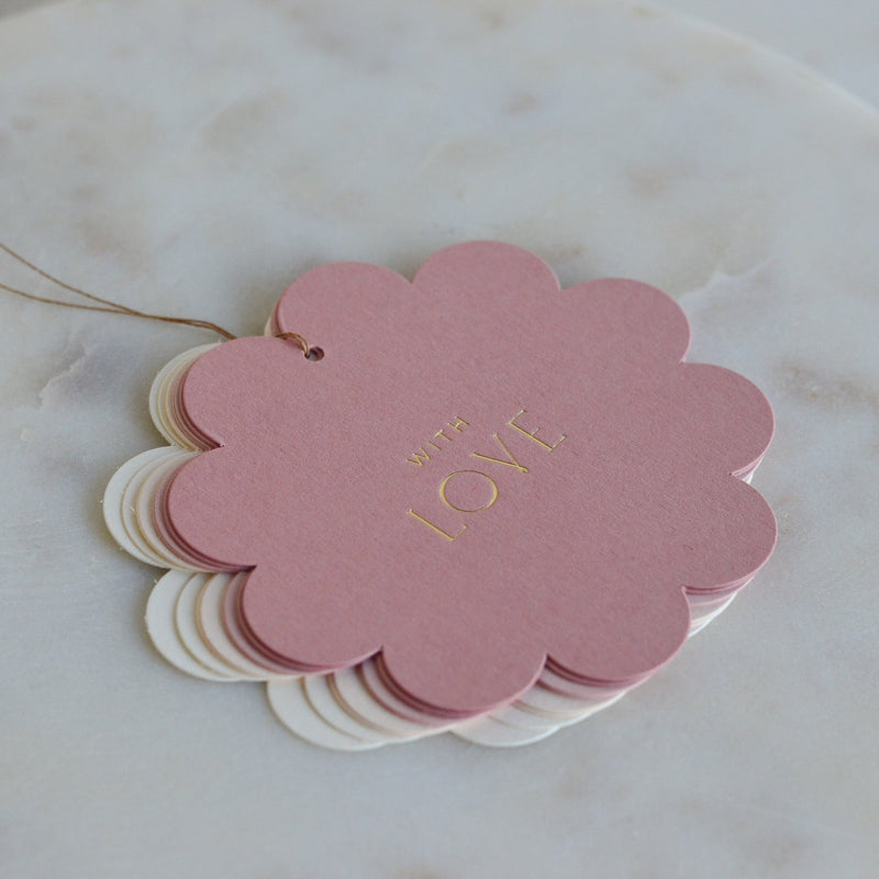 Ombre Pink Scalloped Gift Tags