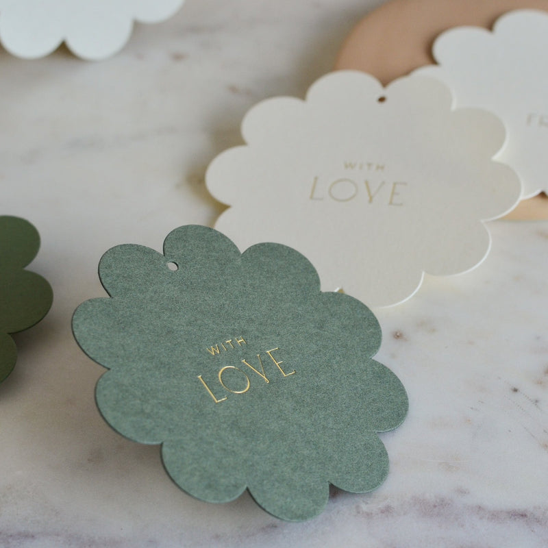 Ombre Green Scalloped Gift Tags