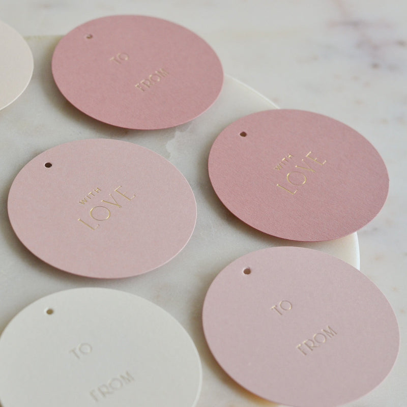 Ombre Pink Circle Gift Tags