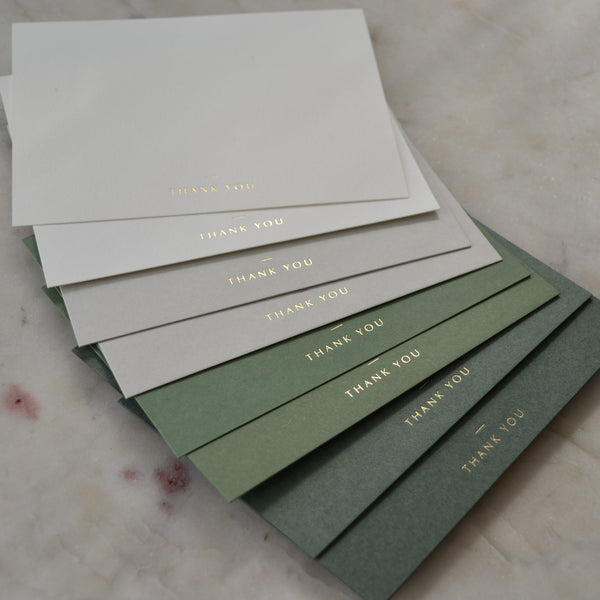 Ombre Green Thank You Cards
